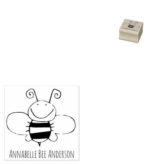 Leuke Bee Wood Art Stamp Rubberstempel (Gestempeld)