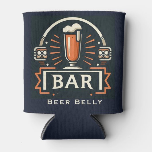 Leuke Beer Belly Bar, Bier Mok Logo Gepersonalisee Blikjeskoeler (Voorkant)