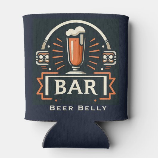 Leuke Beer Belly Bar, Bier Mok Logo Gepersonalisee Blikjeskoeler (Achterkant)