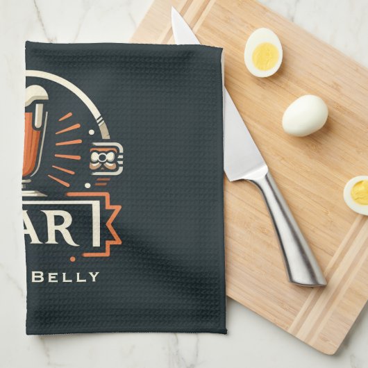 Leuke Beer Belly Bar, Bier Mok Logo Gepersonalisee Theedoek (Quarter Fold)