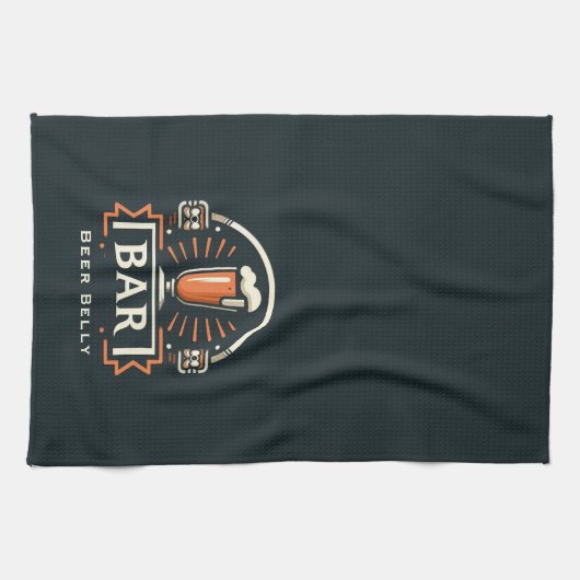 Leuke Beer Belly Bar, Bier Mok Logo Gepersonalisee Theedoek (Horizontaal)