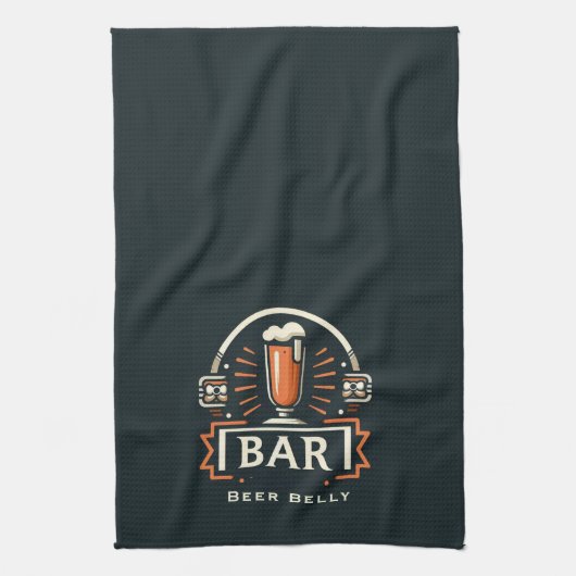 Leuke Beer Belly Bar, Bier Mok Logo Gepersonalisee Theedoek (Verticaal)