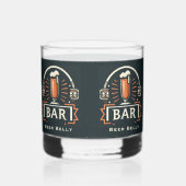 Leuke Beer Belly Bar, Bier Mok Logo Gepersonalisee Whisky Glas (Achterkant)