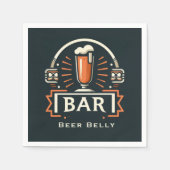 Leuke Beer Belly Bar, Bier Mok Logo Servet (Voorkant)