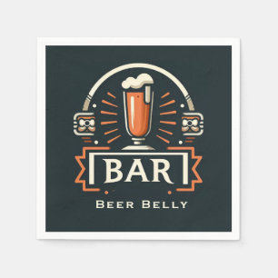 Leuke Beer Belly Bar, Bier Mok Logo Servet