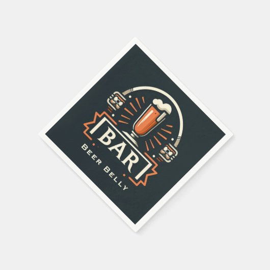 Leuke Beer Belly Bar, Bier Mok Logo Servet (Hoek)