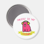 Leuke Beer Muziek is Mijn Therapie Slogan Koelkast Magneet (Voorkant / Achterkant)