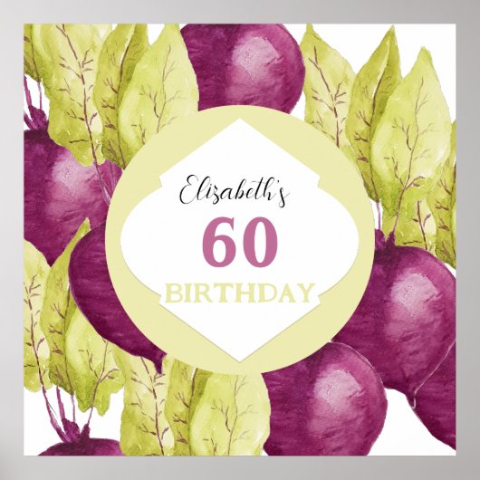 Leuke Beets Waterverf Kunst Gepersonaliseerd Poster (Voorkant)