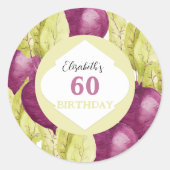 Leuke Beets Waterverf Kunst Gepersonaliseerd Ronde Sticker (Voorkant)