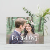 Leuke belettering Bewerkbare kleur bruiloft aankon Bedankkaart (Staand voorkant)