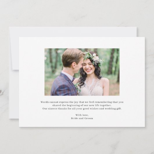 Leuke belettering Bewerkbare kleur bruiloft Bedankkaart (Achterkant)