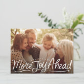 Leuke belettering Meer vreugde vooruit Nieuwjaar F Feestdagenkaart (Staand voorkant)