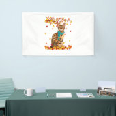 Leuke Bengaalse Thanksgiving Herfst Cat Lover Gift Spandoek (Beurs)
