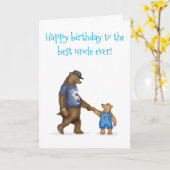 Leuke beren verjaardagskaart voor de beste ooms oo kaart (Gele Bloem)