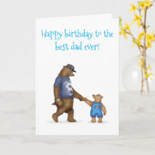 Leuke beren verjaardagskaart voor de beste vader o kaart (Gele Bloem)