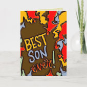 Leuke Best Son Ever Verjaardags Moderne Inspirivit Kaart (Voorkant)