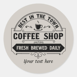 Leuke beste coffeeshop aanpasbaar ronde sticker