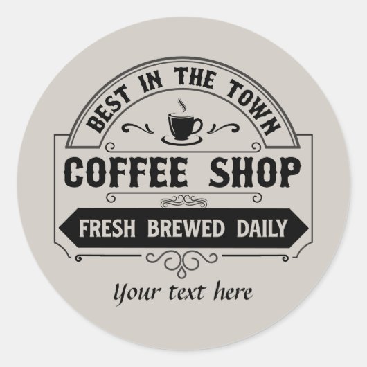 Leuke beste coffeeshop aanpasbaar ronde sticker (Voorkant)