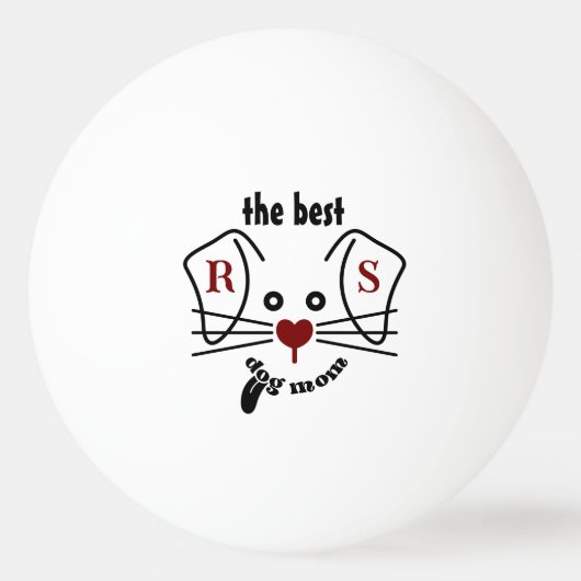 Leuke Beste Hond Mam Custom Monogram Pingpongbal (Voorkant)