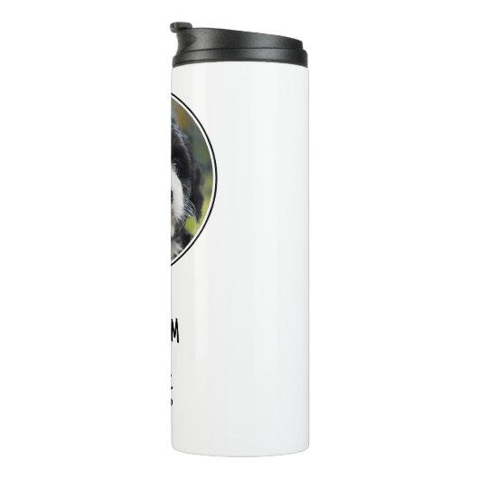 Leuke Beste Hond Mam Door Par Fotonaam Wit Thermosbeker (Geroteerd rechts)