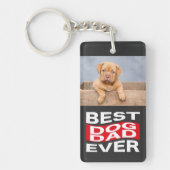 Leuke Beste Hond Papa Ooit Pet Foto Custom Sleutelhanger (Voorkant)