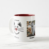 Leuke Beste Kat Moeder Fotonaam Tweekleurige Koffiemok (Voorkant links)