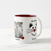 Leuke Beste Kat Moeder Fotonaam Tweekleurige Koffiemok (Voorkant rechts)