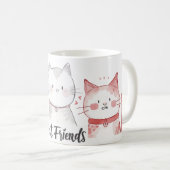 Leuke beste katten vrienden koffiemok (Voorkant rechts)