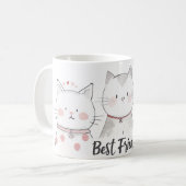 Leuke beste katten vrienden koffiemok (Voorkant links)