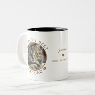Leuke beste kattenvader twee foto goud moderne typ tweekleurige koffiemok