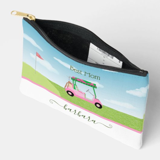Leuke Beste Mam Roze Golfkar Gepersonaliseerde Naa Etui (Open)