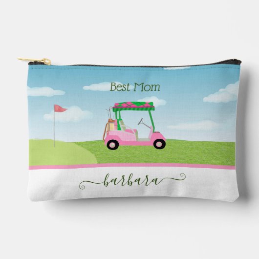 Leuke Beste Mam Roze Golfkar Gepersonaliseerde Naa Etui (Voorkant)