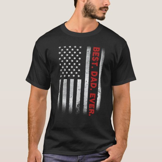 Leuke Beste Pap Ooit Amerikaanse Vlag Vaderdag T-shirt (Voorkant)