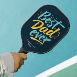 Leuke Beste Papa Ooit Eenvoudig Marine Blauw Geel  Pickleball Paddle