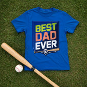 Leuke Beste Vader Ooit Baseball Bat & Ball Crest D T-shirt