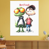 Leuke "Beste Vrienden" Wall Art Canvas Afdruk (Insitu (Woonkamer))