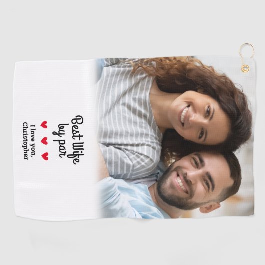 Leuke beste vrouw van Par Golfer Foto Moderne Sjab Golfhanddoek (Horizontaal)