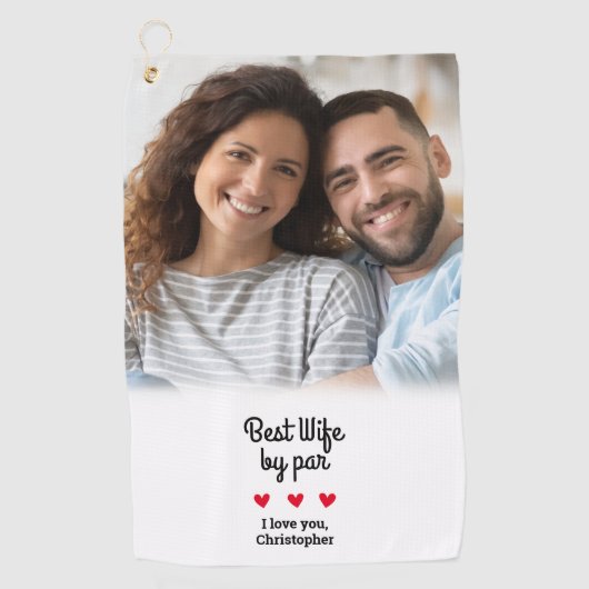 Leuke beste vrouw van Par Golfer Foto Moderne Sjab Golfhanddoek (Voorkant)