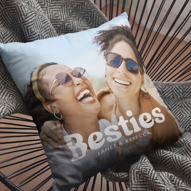 Leuke Bestie Typografie Custom Photo Pillow Kussen (Creator heeft geüpload)