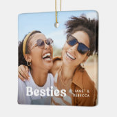 Leuke Besties Foto & Naam/s Keepsake Gift Keramisch Ornament (Links)