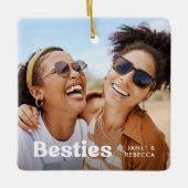 Leuke Besties Foto & Naam/s Keepsake Gift Keramisch Ornament (Voorkant)