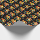 Leuke betegelde fietsfeest pizza cadeaupapier (Hoek)