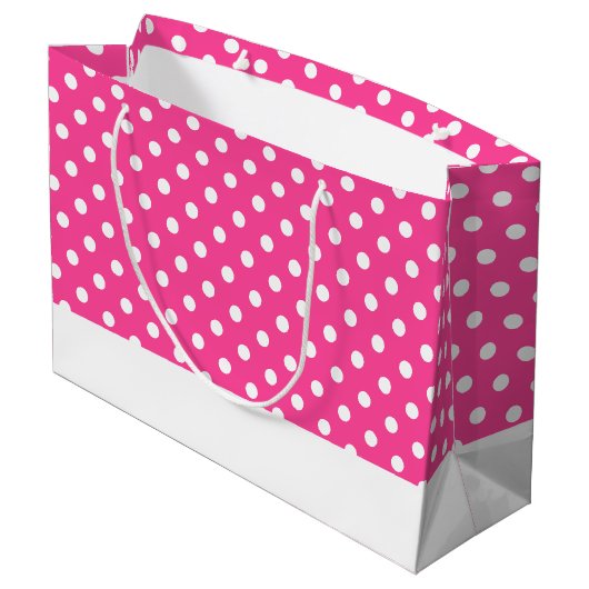 Leuke betegelde Stippen op Snoep Roze Witte Base S Groot Cadeauzakje (Achterkant Gekanteld)