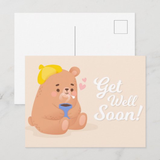 Leuke beterschap wenskaart briefkaart (Voorkant / Achterkant)