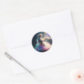 Leuke betoverde fee prinses ronde sticker (Envelop)