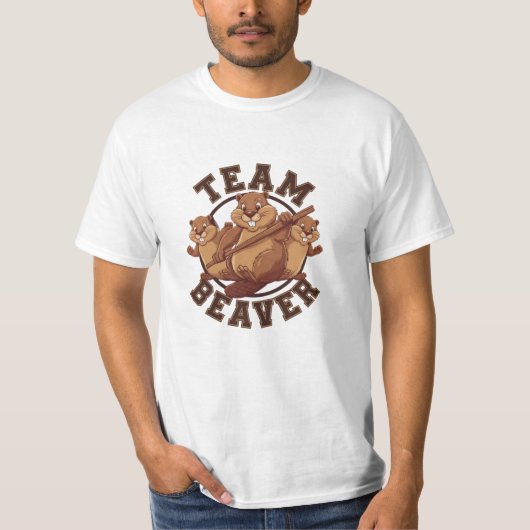 Leuke bever-geïnspireerde Design T-shirt (Voorkant)