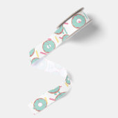 Leuke Bevroren Sprinkels Turquoise Donut Feest Grosgrain Lint (Achterkant)