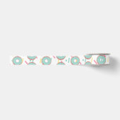 Leuke Bevroren Sprinkels Turquoise Donut Feest Grosgrain Lint (Voorkant)