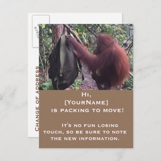 Leuke bewegende aankondiging van adreswijziging (Voorkant / Achterkant)