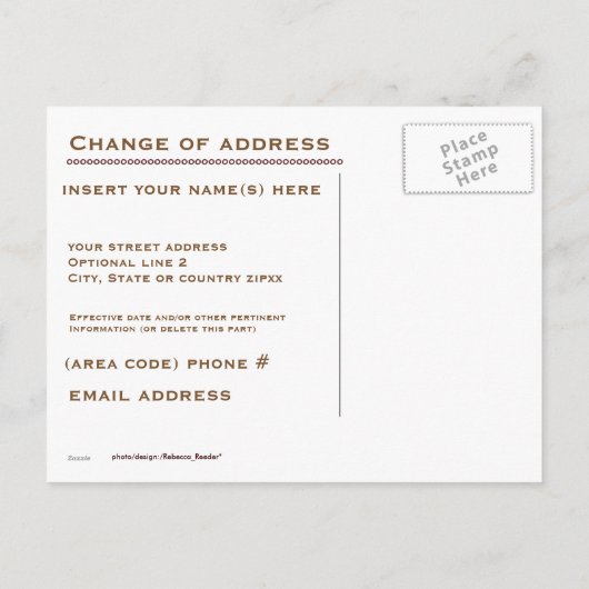 Leuke bewegende aankondiging van adreswijziging (Achterkant)